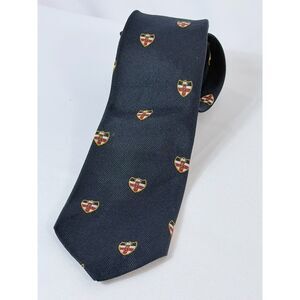 HARRODs Knights Bridge University of London Navy 100% Silk 3" Tie Preppy Ivy